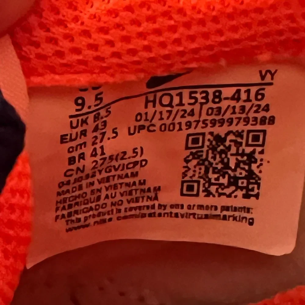 Nike Dunk Low SE Baltic Blue Total Orange Sneakers - Picture 10 of 11